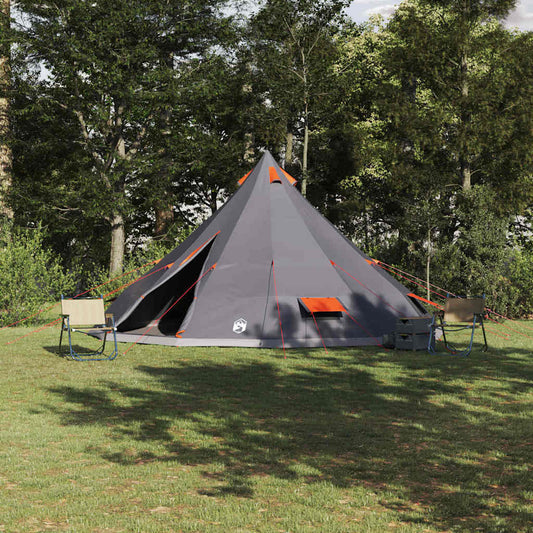 Tenda teepee familiare con tetto, grigia e arancione, 560 x 560 x 300 cm