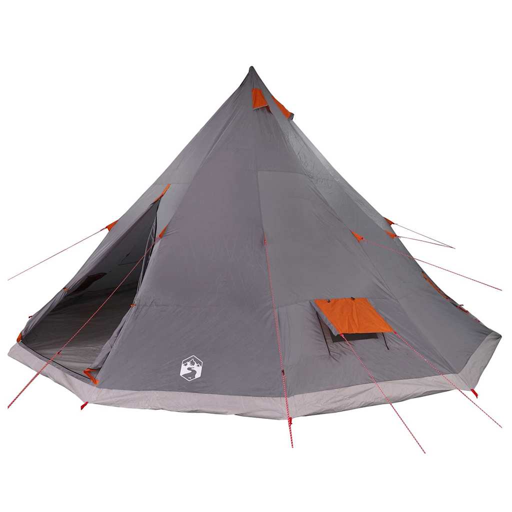 Tenda teepee familiare con tetto, grigia e arancione, 560 x 560 x 300 cm