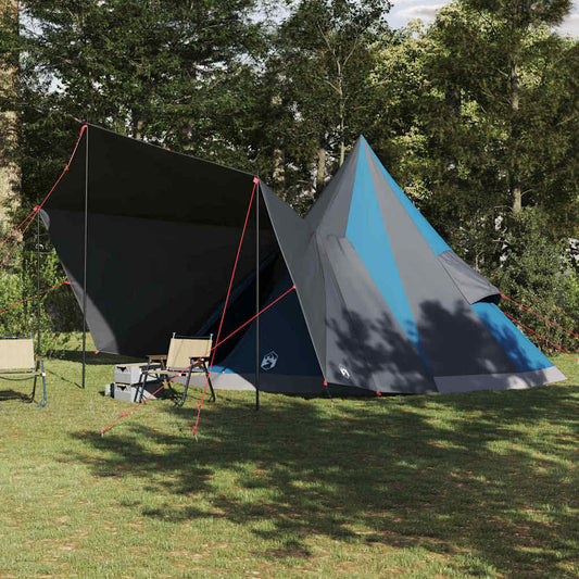 Tenda teepee familiare con tetto, blu e grigio, 510 x 690 x 330 cm