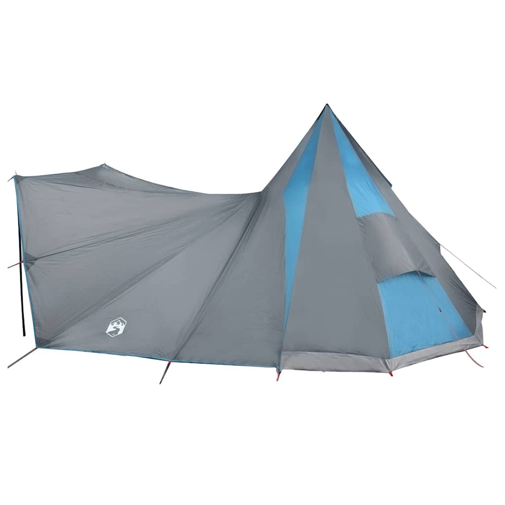 Tenda teepee familiare con tetto, blu e grigio, 510 x 690 x 330 cm