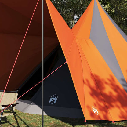 Familien-Tipi-Zelt mit Dach Grau und Orange 510 x 690 x 330 cm