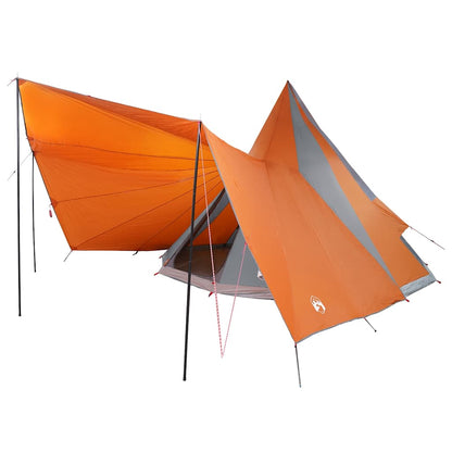 Familien-Tipi-Zelt mit Dach Grau und Orange 510 x 690 x 330 cm