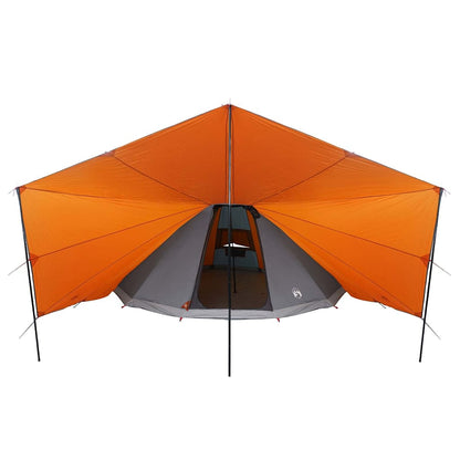 Familien-Tipi-Zelt mit Dach Grau und Orange 510 x 690 x 330 cm