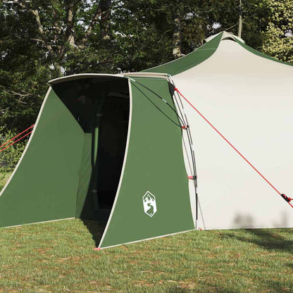 Tenda teepee con tetto, verde e beige, 492 x 492 x 275 cm, tessuto