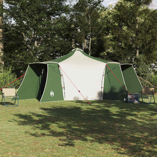 Tenda teepee con tetto, verde e beige, 492 x 492 x 275 cm, tessuto