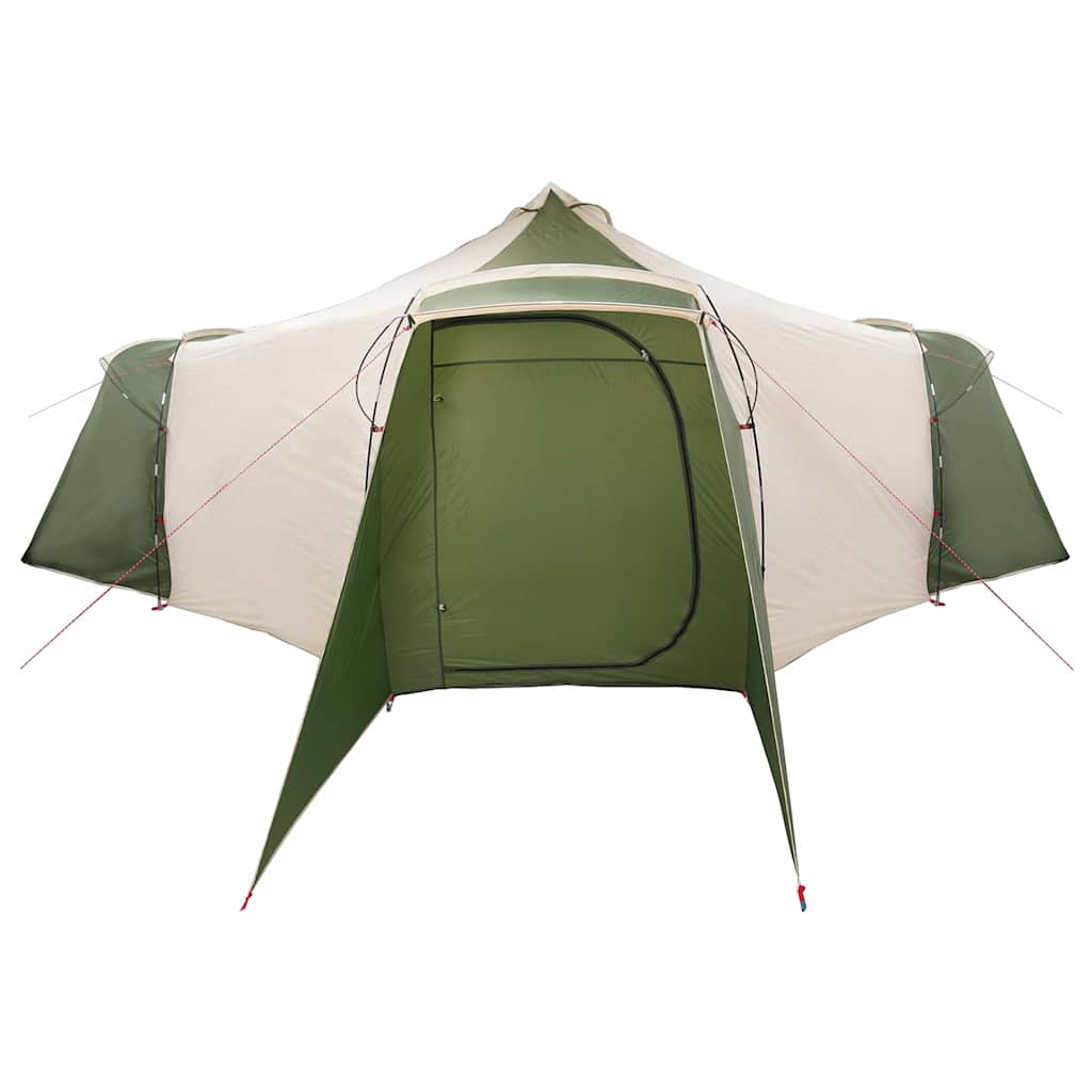 Tenda teepee con tetto, verde e beige, 492 x 492 x 275 cm, tessuto