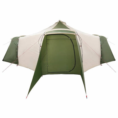 Tenda teepee con tetto, verde e beige, 492 x 492 x 275 cm, tessuto