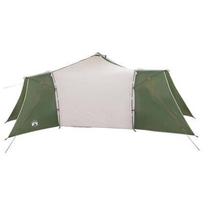 Tenda teepee con tetto, verde e beige, 492 x 492 x 275 cm, tessuto