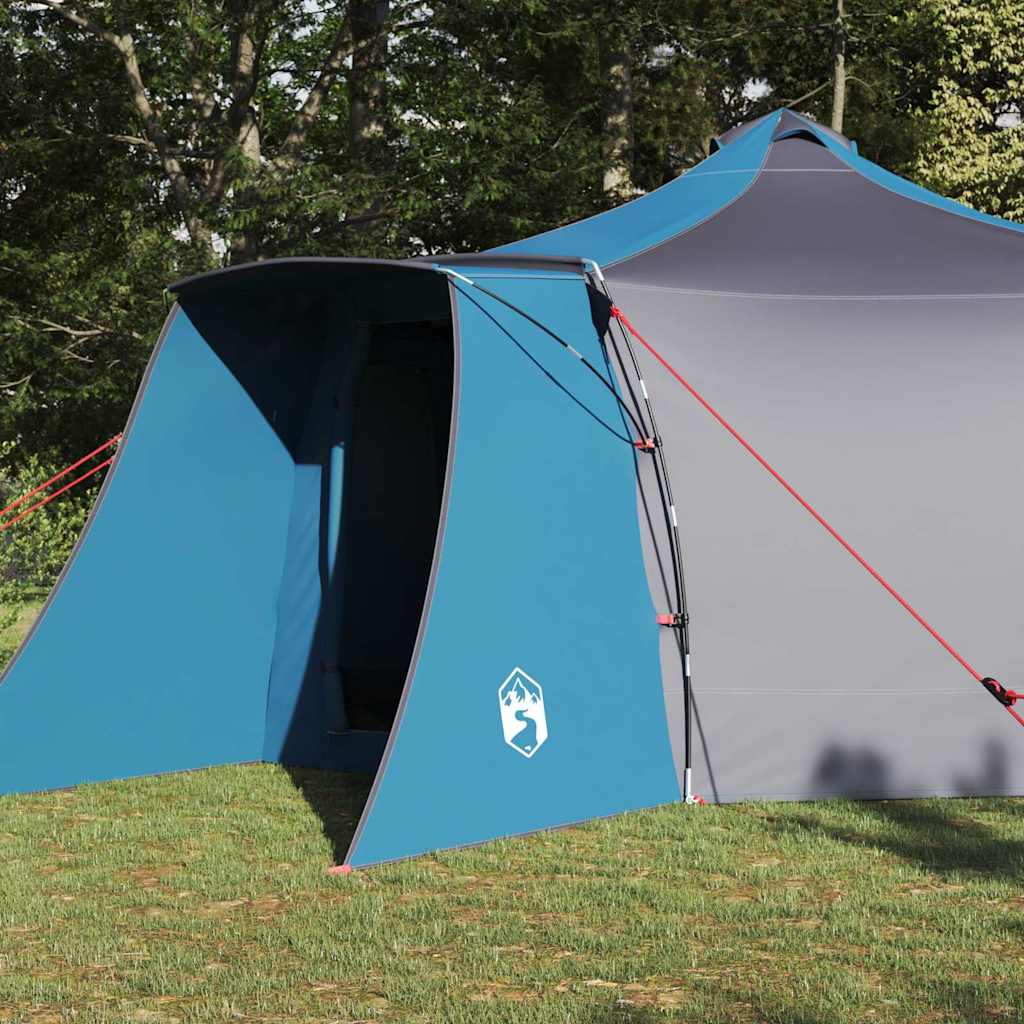 Tenda teepee con tetto, blu e grigio, 492 x 492 x 275 cm, tessuto