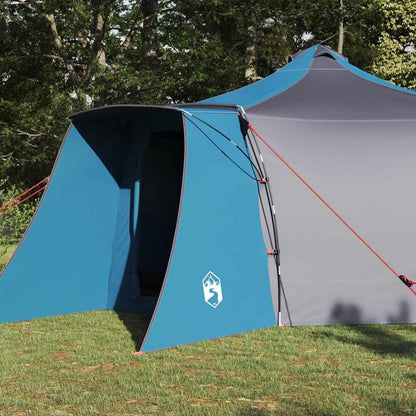 Tenda teepee con tetto, blu e grigio, 492 x 492 x 275 cm, tessuto