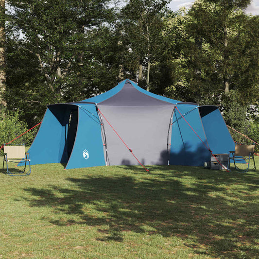Tenda teepee con tetto, blu e grigio, 492 x 492 x 275 cm, tessuto