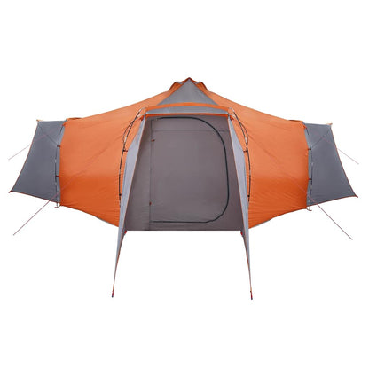Tipi Zelt mit Dach Grau und Orange 492 x 492 x 275 cm Stoff