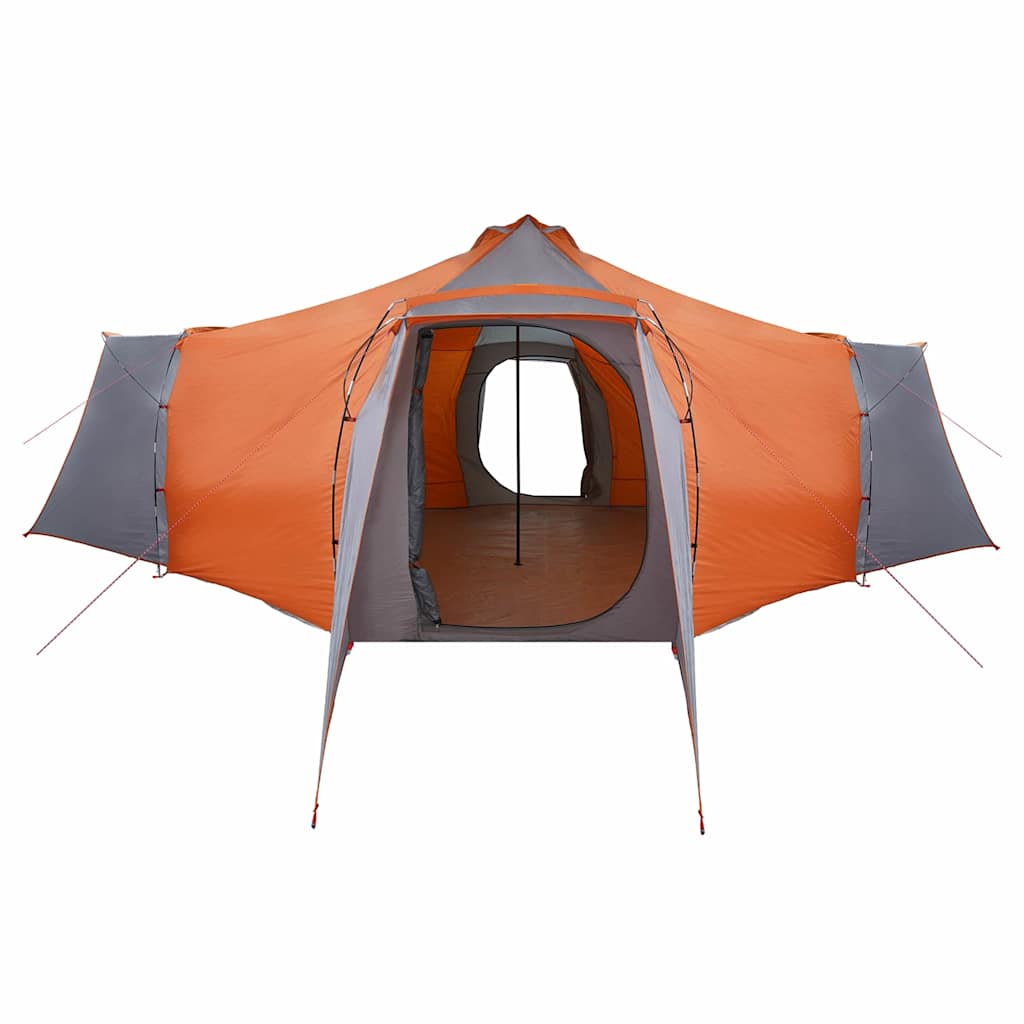 Tipi Zelt mit Dach Grau und Orange 492 x 492 x 275 cm Stoff
