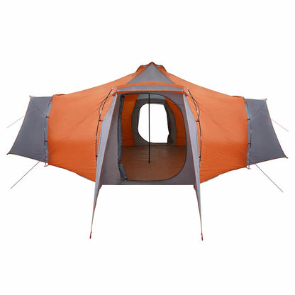 Tipi Zelt mit Dach Grau und Orange 492 x 492 x 275 cm Stoff