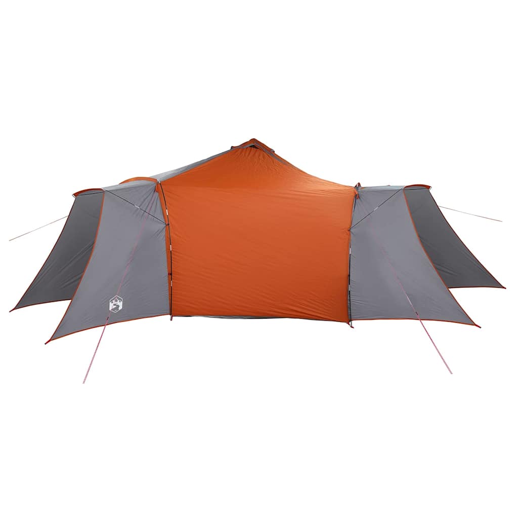 Tipi Zelt mit Dach Grau und Orange 492 x 492 x 275 cm Stoff