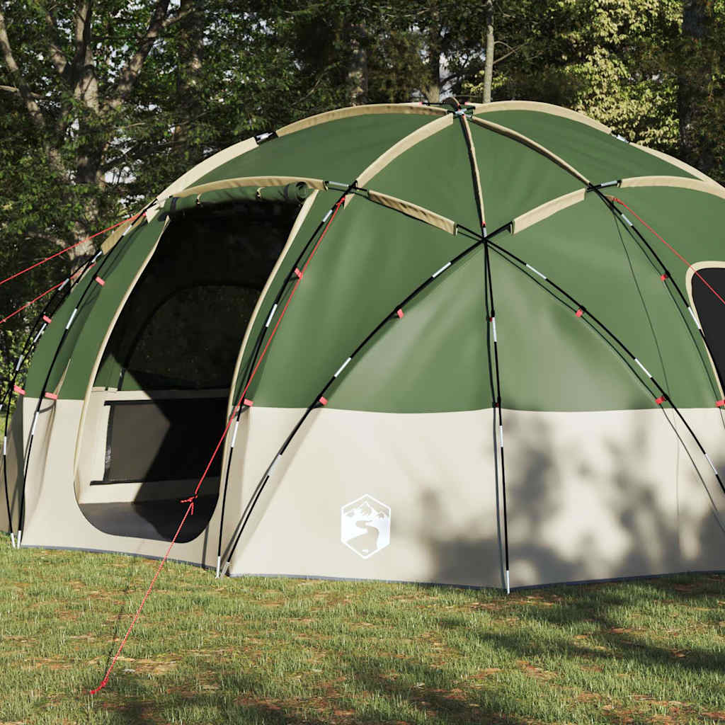 Tenda da campeggio con tetto, verde, 475 x 475 x 235 cm, poliestere