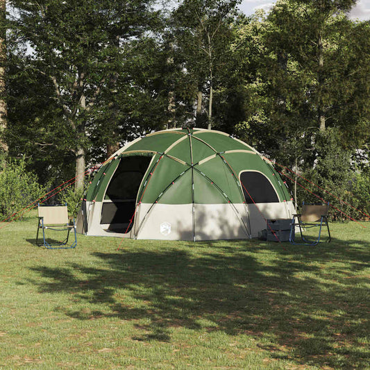Tenda da campeggio con tetto, verde, 475 x 475 x 235 cm, poliestere