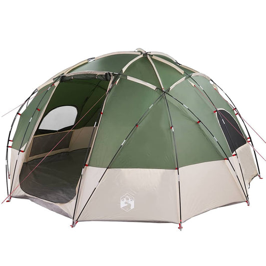 Tenda da campeggio con tetto, verde, 475 x 475 x 235 cm, poliestere