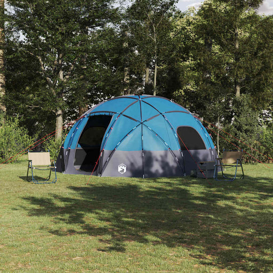 Tenda da campeggio con tetto, blu, 475 x 475 x 235 cm, poliestere