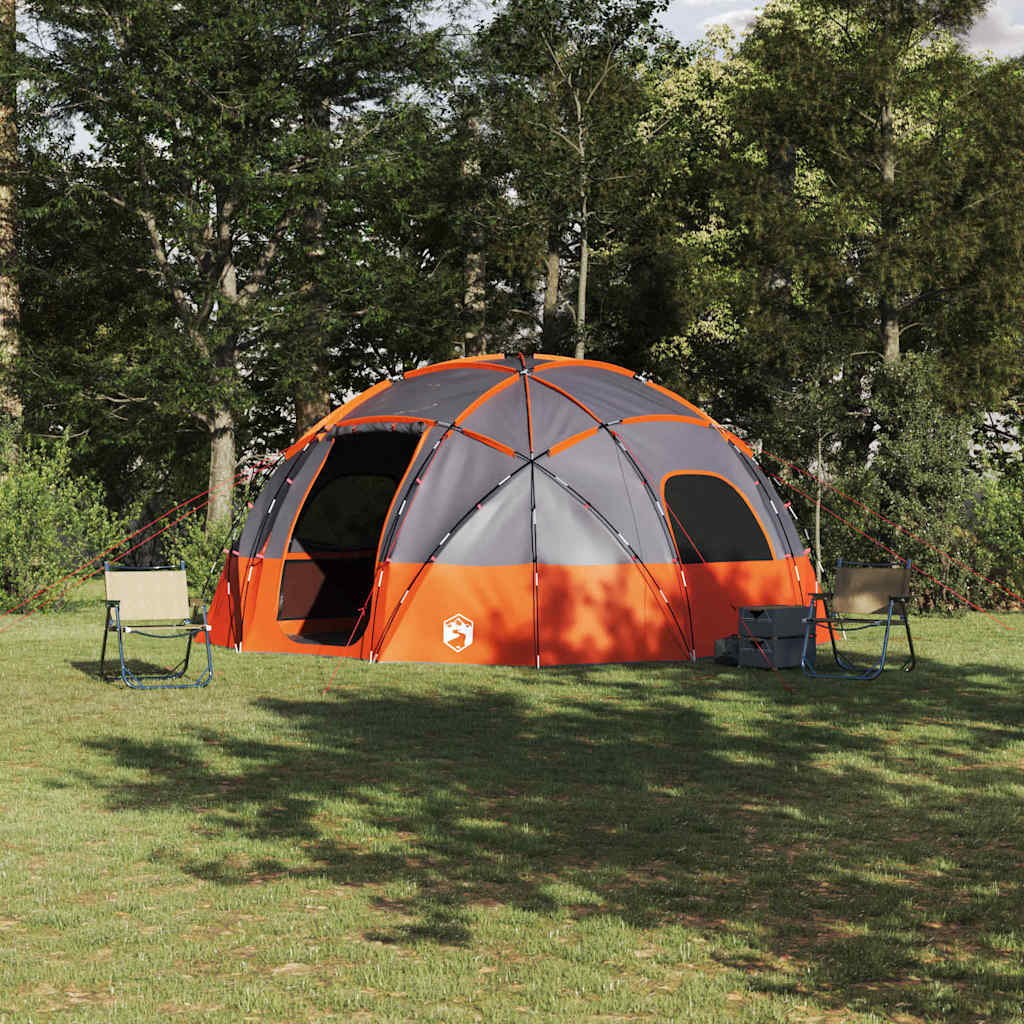 Campingzelt Grau und Orange 475 x 475 x 235 cm Polyester
