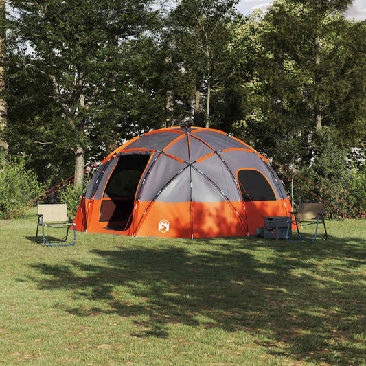 Campingzelt Grau und Orange 475 x 475 x 235 cm Polyester