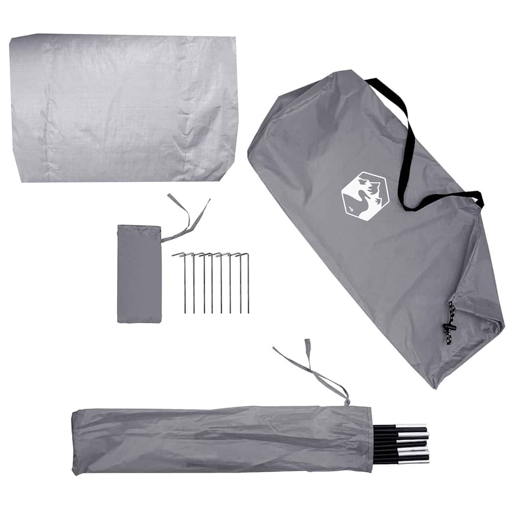 Garage per biciclette con tetto, grigio e arancione, 210 x 90 x 174 cm