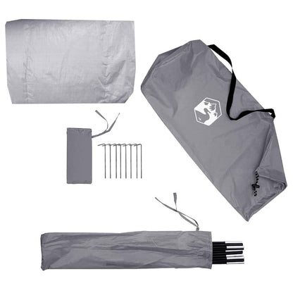 Garage per biciclette con tetto, grigio e arancione, 210 x 90 x 174 cm