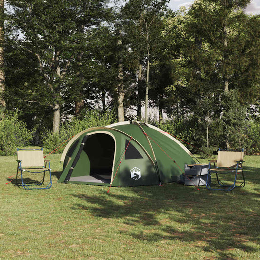 Tenda da campeggio con tetto, verde, 308 x 268 x 130 cm, poliestere