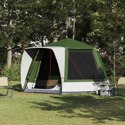 Tenda da campeggio, verde, 420 x 420 x 227 cm, poliestere
