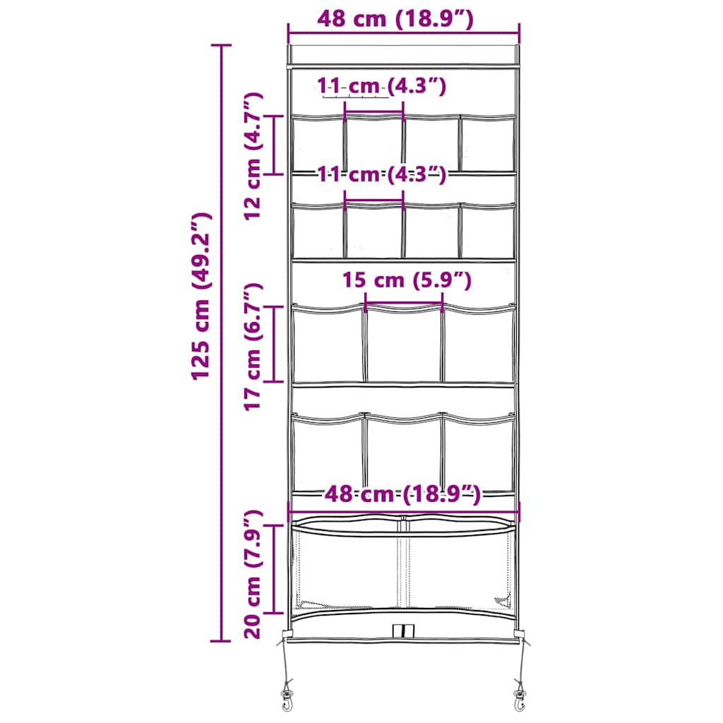 Aufbewahrungstasche Schwarz und Blau 125 x 48 cm Oxford