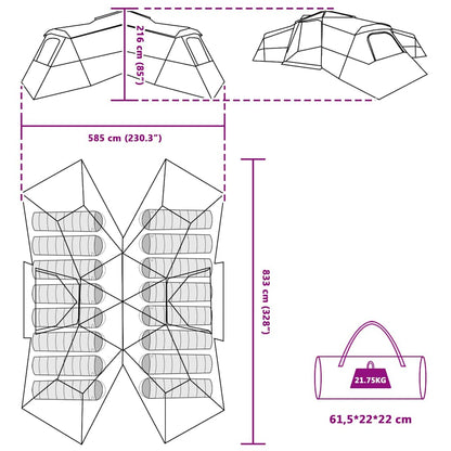 Tenda familiare blu 833 x 585 x 216 cm poliestere
