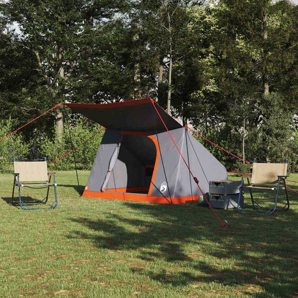 Campingzelt mit Dach Grau und Orange 282 x 225 x 154 cm Taft