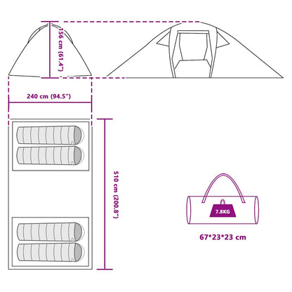 Tunnelzelt mit Dach mit Speicher Blau 510 x 240 x 156 cm Taft