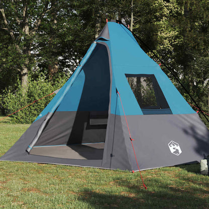 Tenda con tetto, blu e nera, 383 x 338 x 217 cm, poliestere