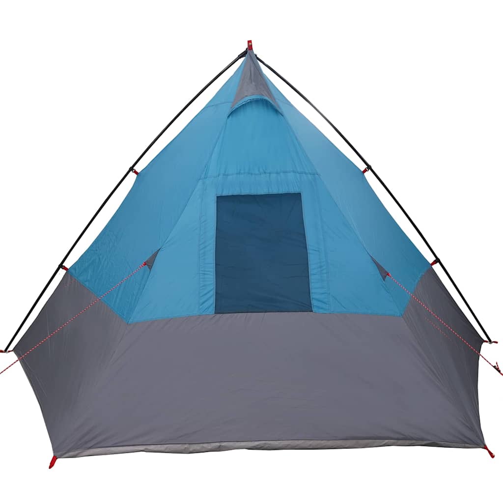 Tenda con tetto, blu e nera, 383 x 338 x 217 cm, poliestere