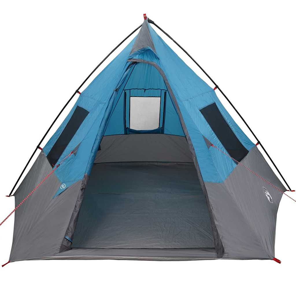 Tenda con tetto, blu e nera, 383 x 338 x 217 cm, poliestere