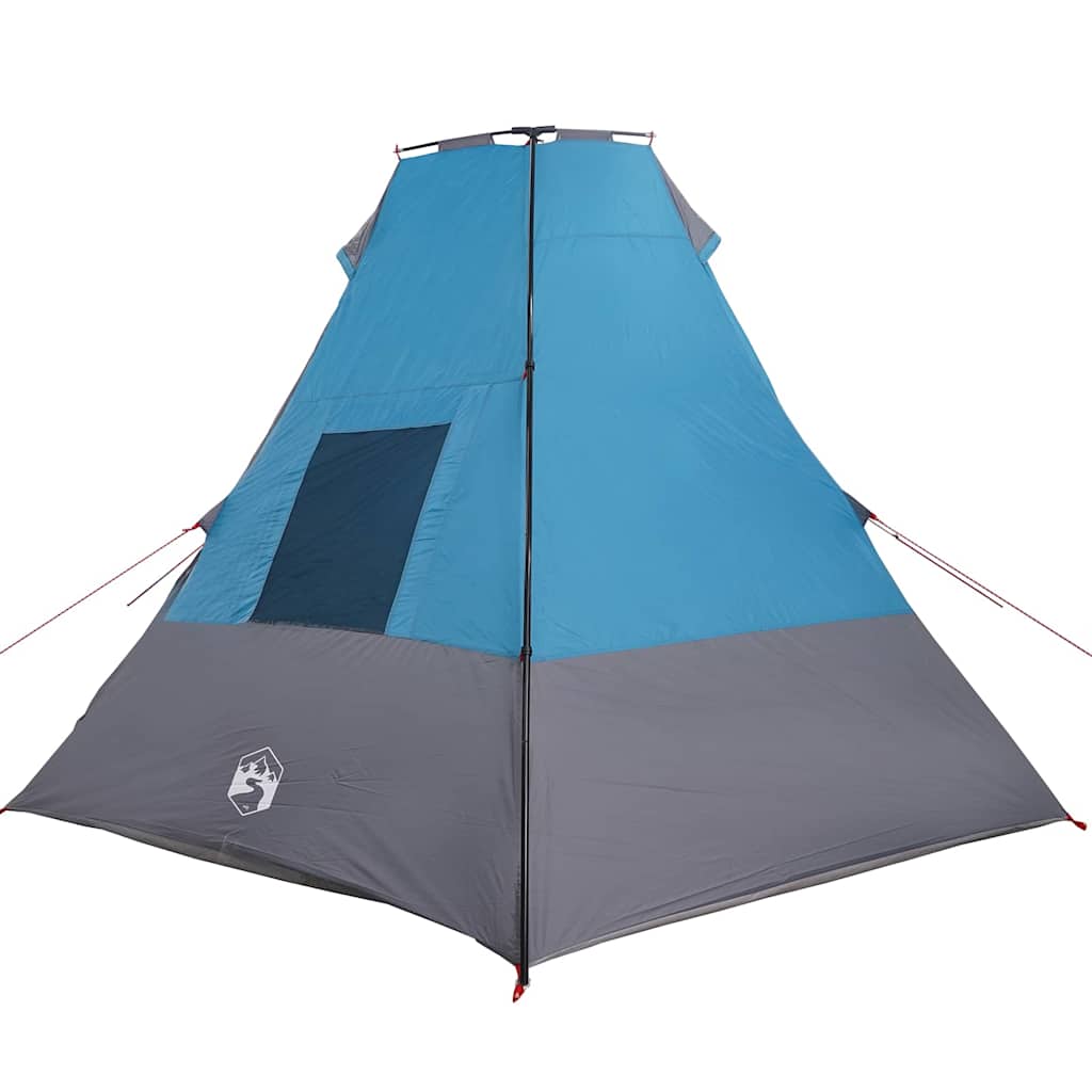 Tenda con tetto, blu e nera, 383 x 338 x 217 cm, poliestere