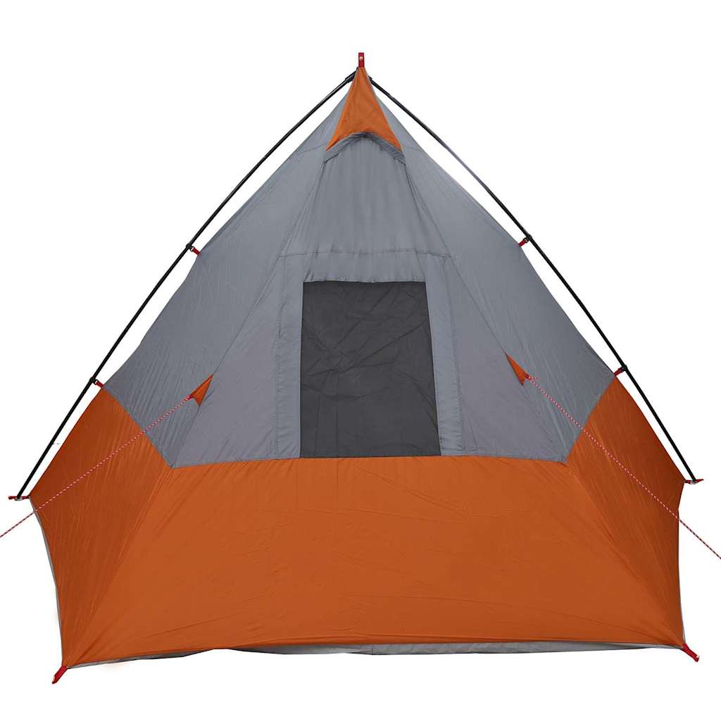 Tipi Zelt mit Dach Grau und Orange 383 x 338 x 217 cm Taft