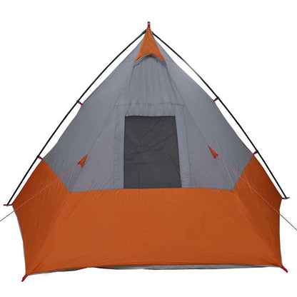 Tipi Zelt mit Dach Grau und Orange 383 x 338 x 217 cm Taft