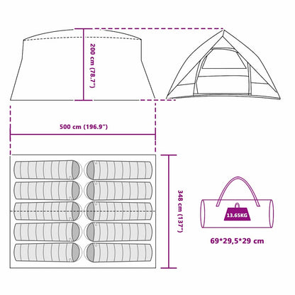 Tunnelzelt mit Dach Grau und Orange 500 x 348 x 200 cm Taft