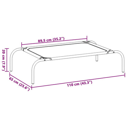 Hundebett Erhöht Schwarz 110x65x20 cm Oxford-Gewebe und Stahl