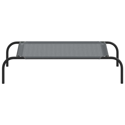 Hundebett Erhöht Grau 90x50x20 cm Textilene und Stahl