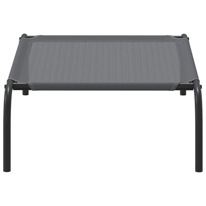 Hundebett Erhöht Grau 90x50x20 cm Textilene und Stahl