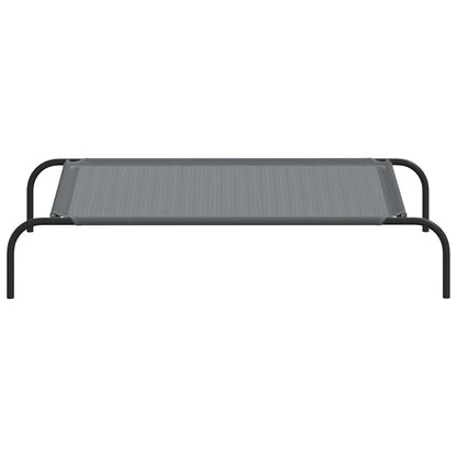 Hundebett Erhöht Grau 110x65x20 cm Textilene und Stahl