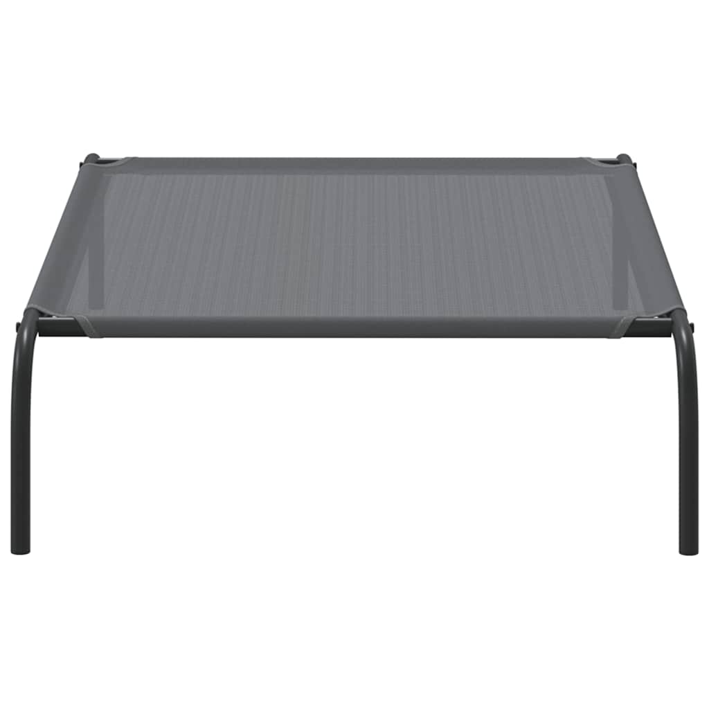 Hundebett Erhöht Grau 110x65x20 cm Textilene und Stahl