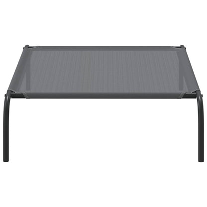 Hundebett Erhöht Grau 110x65x20 cm Textilene und Stahl