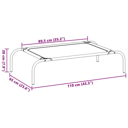 Hundebett Erhöht Grau 110x65x20 cm Textilene und Stahl