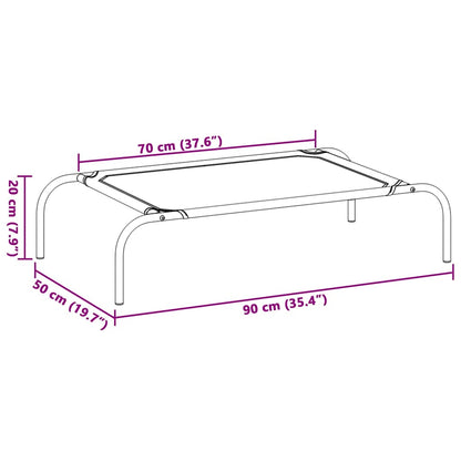 Hundebett Erhöht Grau 90x50x20 cm Oxford-Gewebe und Stahl
