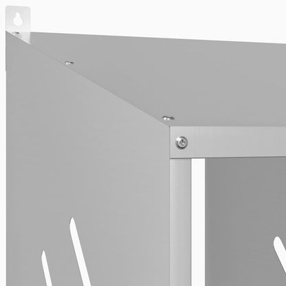 Hühner-Nistkasten mit 2 Fächern Verzinktes Silber Metall