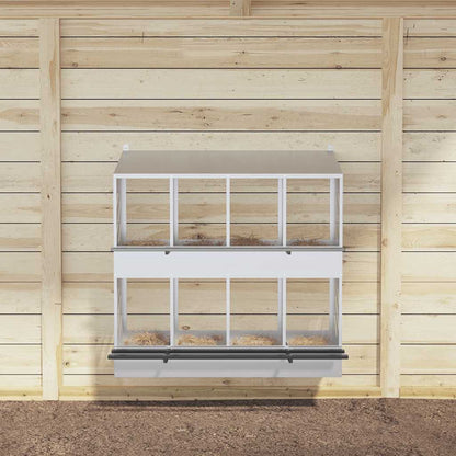 Hühner-Nistkasten mit 8 Fächern Verzinktes Silber Metall